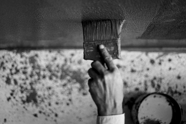 Painter on scaffold painting wall South Africa — plastering and painting cost guide 2026